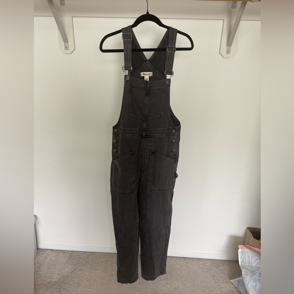 Madewell Black Denim Overalls Size Large